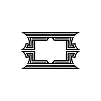 Art Deco Geometric Frame, Elegant Element, Linear vector