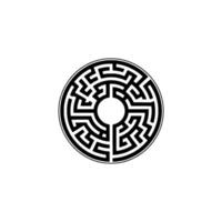 Intricate Circular Maze, Minimalist vector