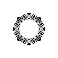 Intricate Floral Border, Minimalist , Circular Motif vector