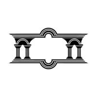 Geometric Temple Frame, Minimalist, Arch vector