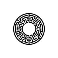 Circular Maze , Intricate , Minimalist Symbol vector