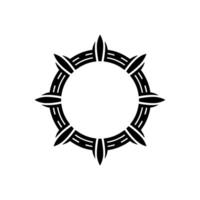 Geometric Tribal Ornament, Minimalist, Circular vector