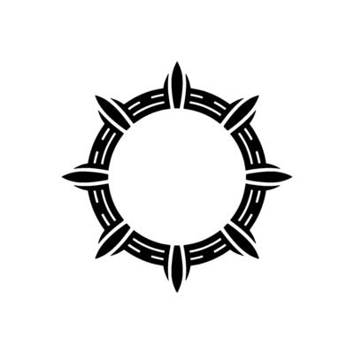 Geometric Tribal Ornament, Minimalist, Circular