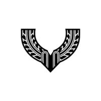 Abstract Winged Glyph, Minimalist , Organic Form vector