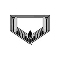 Geometric Leaf Emblem, Art Deco Style, Minimalist - Minimalism vector