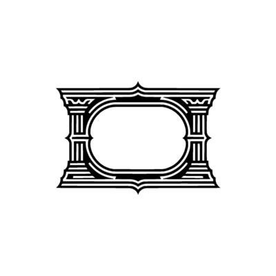 Art Deco Frame, Elegant Border, Vintage , Minimalist, Monochrome