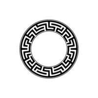 Intricate Greek Key Border, Minimalist, Circle vector