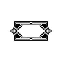 Geometric Deco Frame, Elegant Outline, Minimalist, Ornament vector