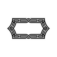 Art Deco Frame, Elegant Border, Vintage , Minimalist Style - Outline vector