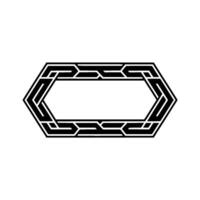 Geometric Hexagon Frame, Art Deco Style, Pattern vector