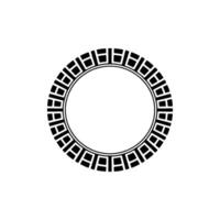 Geometric Greek Key Border, Minimalist, Circle vector