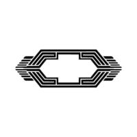Geometric Deco Emblem, Streamlined, Abstract vector