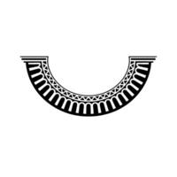 Stylized Crescent Ornament, Geometric , Minimalist Emblem vector