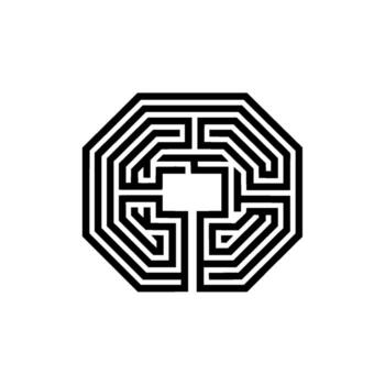 geométrico laberinto, infinito bucle, minimalista vector