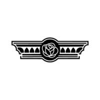 Art Deco Rose Crest Elegant Emblem vector