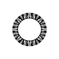 Geometric Circle Emblem, Minimalist , Circular Motif, Flatlay vector