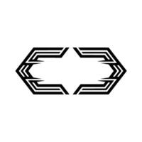 Geometric Hexagon Frame, Modern Abstract vector