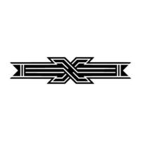Geometric X Emblem, Streamlined , Modern Motif vector