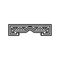 Geometric Waveform, Minimalist , Abstract Contour vector