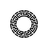 Intricate Circular Maze Pattern, Minimalist, Circle vector