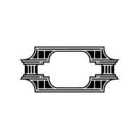 Art Deco Frame, Elegant Ornament, Vintage , Minimalist, Rectangle vector