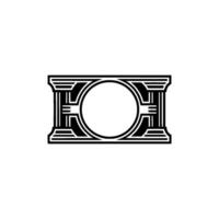 Art Deco Monogram, Geometric Elegance, Vintage vector