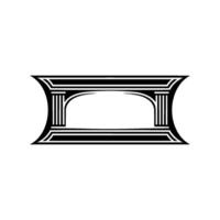 Geometric Archway, Minimalist , Black White, Outline vector