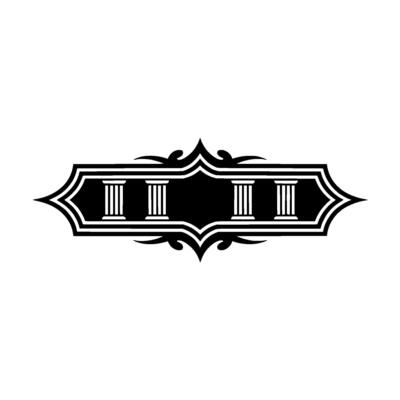 Elegant Roman Column Emblem, Vintage Style