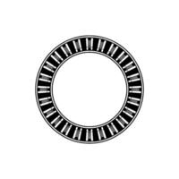 Minimalist Circular Key Pattern, Vintage Aesthetic vector