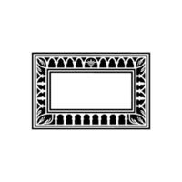 Elegant Black Frame, Ornate Floral Border, Minimalist vector