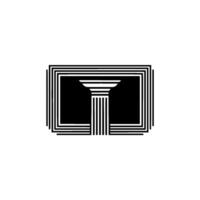 Geometric Column Emblem, Minimalist Architecture vector