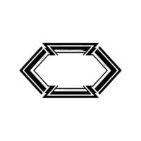 Geometric Hexagon Frame, Gradient Texture, Minimalist vector