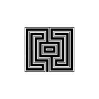 Intricate Maze, Minimalist , Geometric Pattern vector