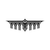 Art Deco Crest Geometric Ornament, Elegant - Line art vector