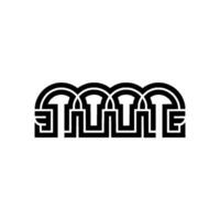Interlocking Letterforms, Geometric , Minimalist vector