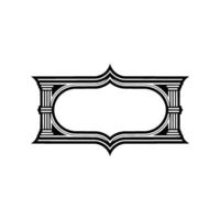 Ornate Black Frame, Vintage Elegance, Decorative Border, Lineart vector