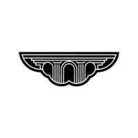Art Deco Winged Arch Geometric Elegance vector