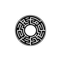 Intricate Circular Labyrinth, Minimalist vector