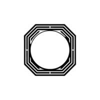 Geometric Halo Minimalist Octagon Frame vector
