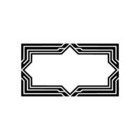Art Deco Geometric Frame, Elegant Border, Gradient vector