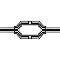 Geometric Deco Ornament, Streamlined Elegance, Symmetrical vector