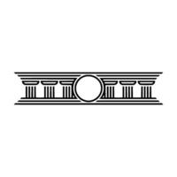 Geometric Temple Emblem, Minimalist, Lineart vector