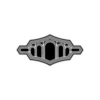 Geometric Deco Shield Emblem, Minimalist vector
