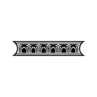 Art Deco Ornament Border, Elegant Element, Monochrome vector