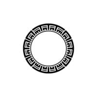 Geometric Greek Key Border, Minimalist - Circle vector