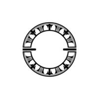 Geometric Circle Emblem, Art Deco Style - Minimalist vector