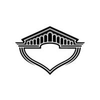 Classic Shield Emblem, Architectural Detail, Minimalist vector
