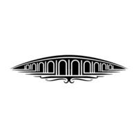 Art Deco Wave Ornament, Elegant Line Art vector