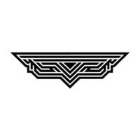 Geometric Wing Emblem, Art Deco Style, Artdeco vector