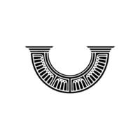 Geometric U Shape, Art Deco Style, Minimalist vector